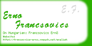 erno francsovics business card