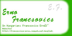 erno francsovics business card